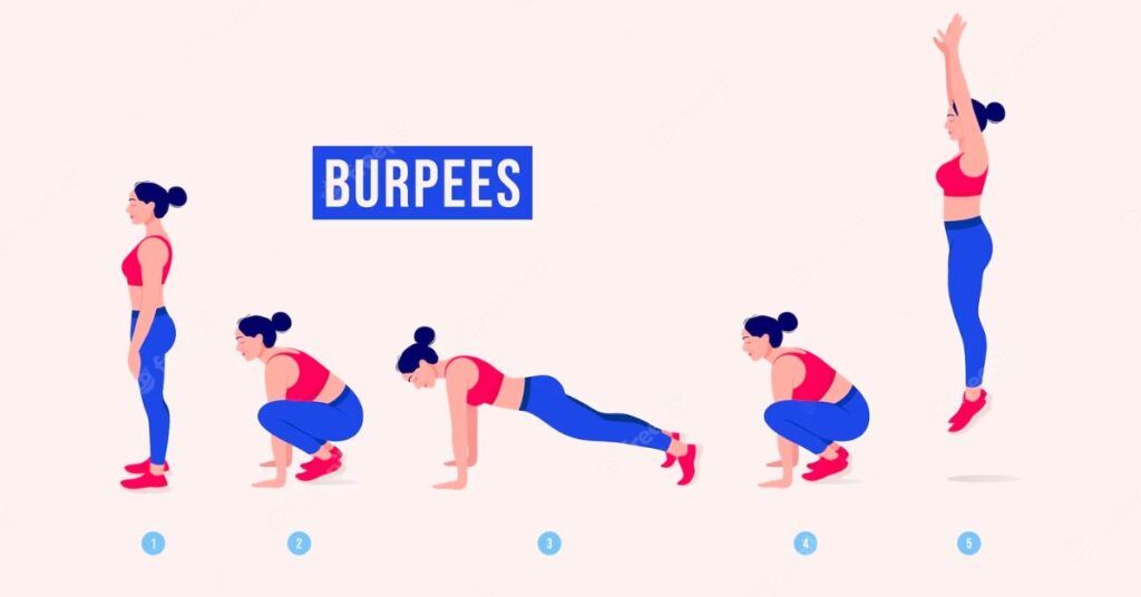an image showing burpees 