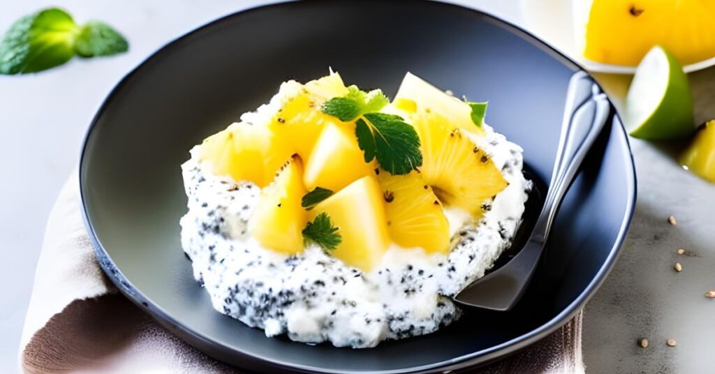 Cottage Cheese with Pineapple and Chia Seeds
