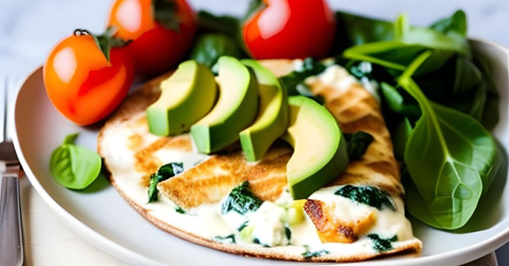 Egg White Omelet with Spinach and Avocado
