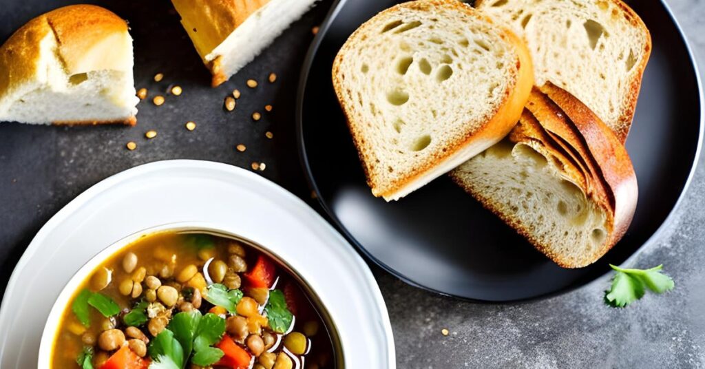Lentil Soup with Whole Wheat Bread
