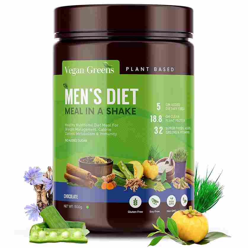 Vegan Greens Men Diet Meal in a Shake with Ayurvedic Herbs 