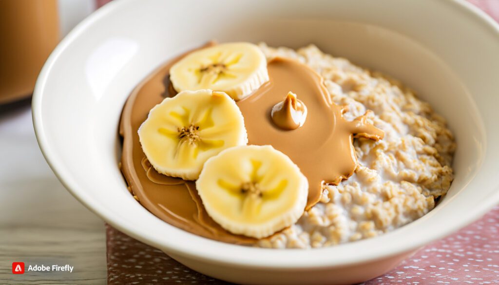 Oatmeal with peanut butter and banana   