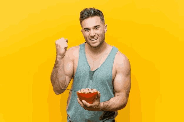 a person with a healthy meal bowl 