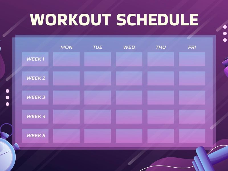 a workout schedule  