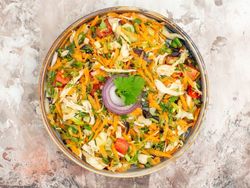 Vegetable biryani made with brown rice and lean protein like tofu or lentils 