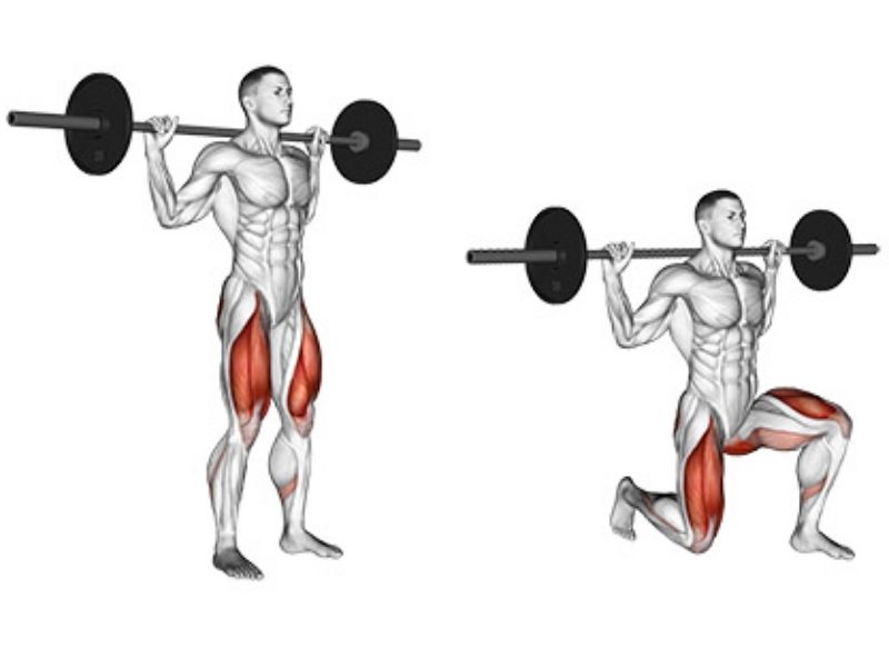 Barbell lunges