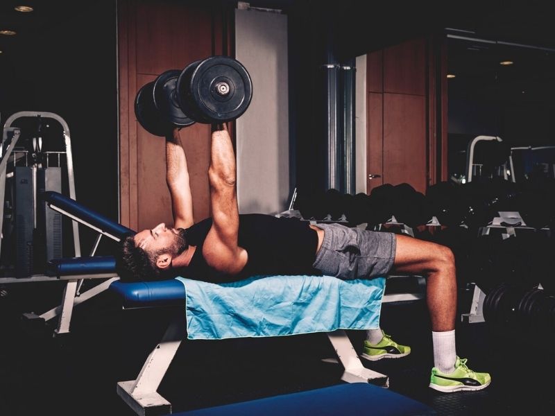 an image showing a person doing Chest press