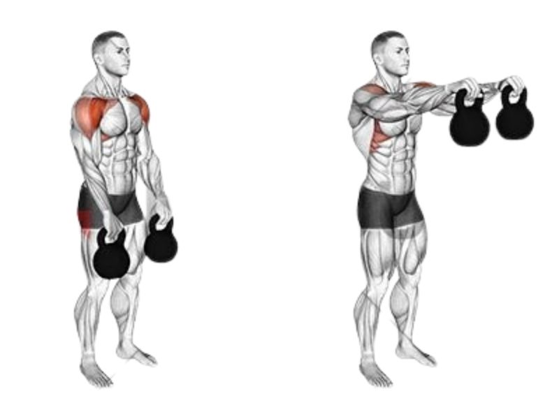 Kettlebell front raises